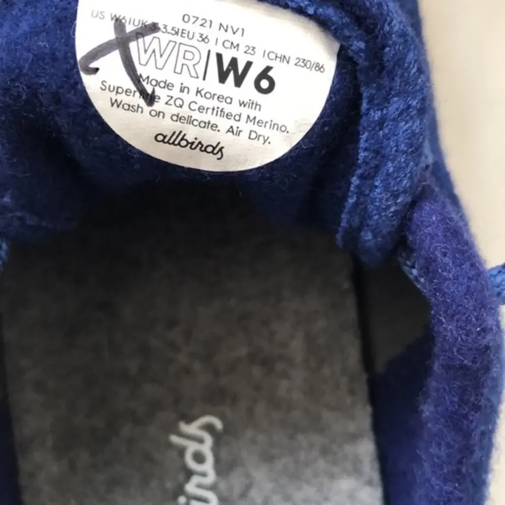 NWOB Allbirds Llimited Edition Women's Cobalt Blue Wool Runners Sz 6